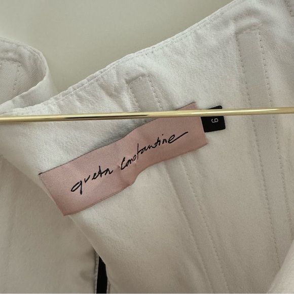 Greta Constantine Goro Off-the-Shoulder Empire Waist Gown Black & White | Size 6 - Picture 5 of 11